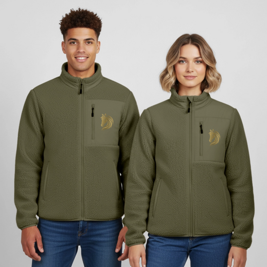 RELAXED FIT Unisex Sherpajacke von Stanley/Stella - Khaki