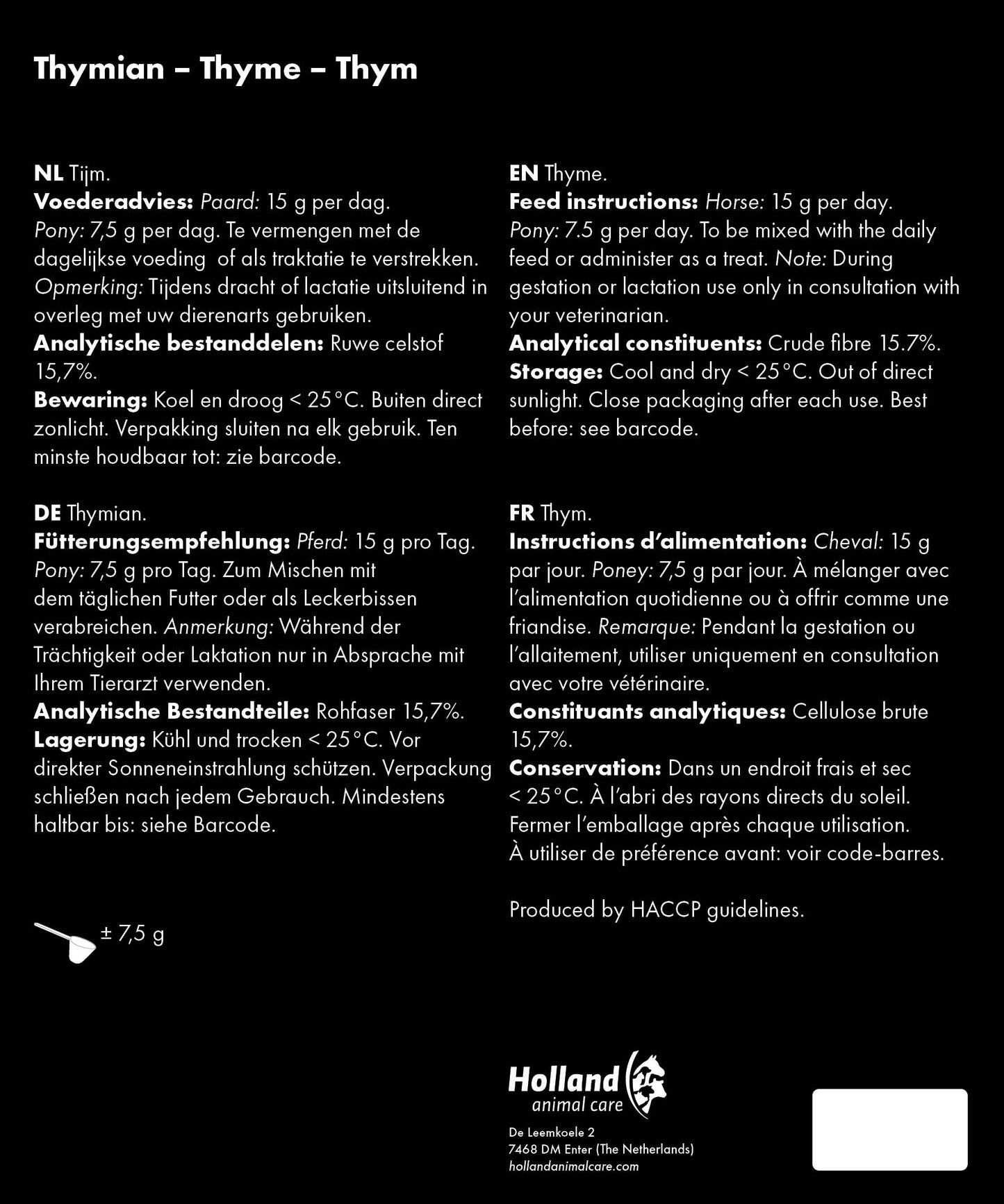 Excellent Horse Herbs Thymian 500 g