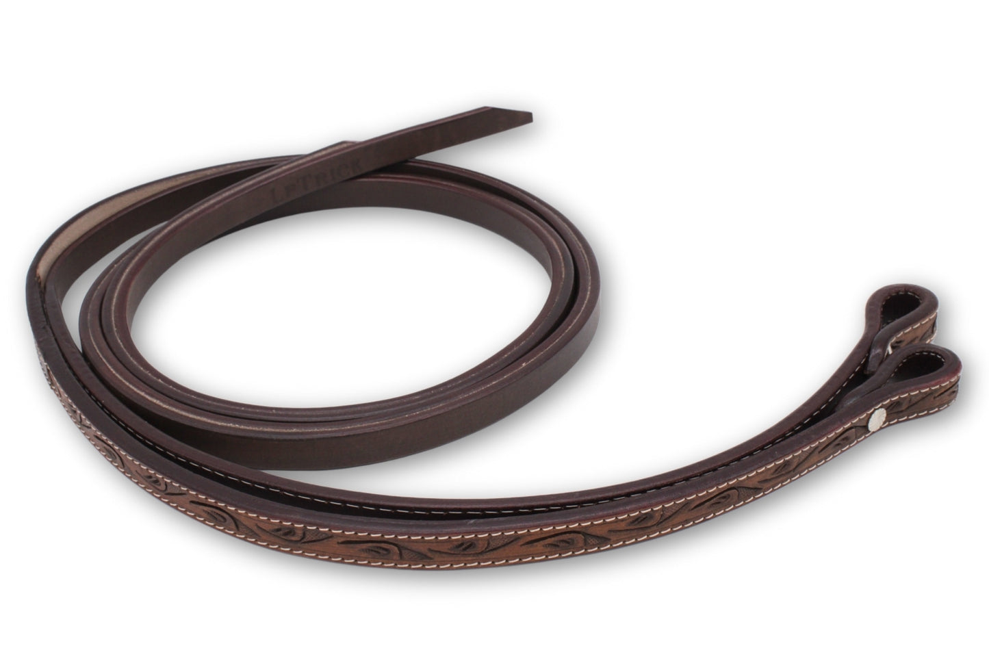 Einohr Westerntrense, Set aus Kopfstück mit Vorderzeug und Zügeln, Vintage-Look, dunkelbraun,