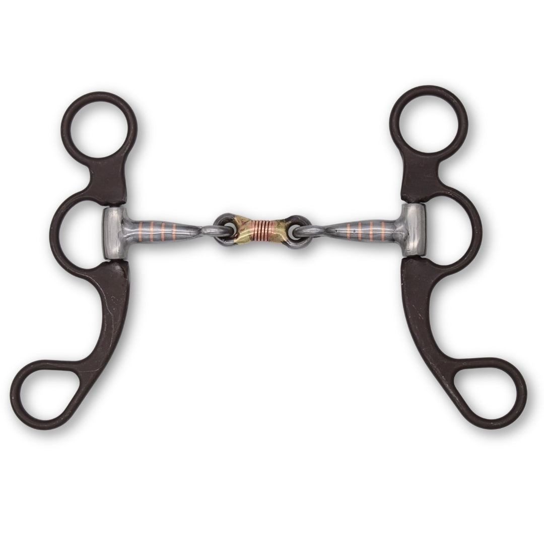 Snaffle Westernbit doppelt gebrochen mit Shanks 12,5 Baby-Bit,