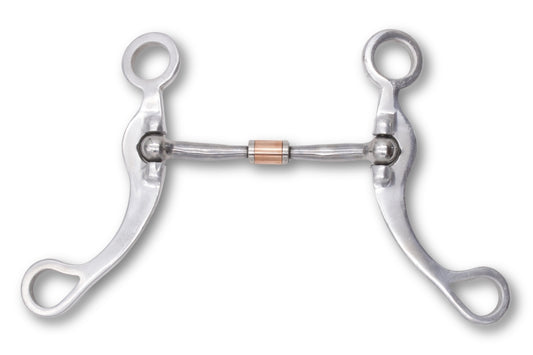 Western show snaffle bit mit Gravur, mit Kupferrolle 13,5cm,
