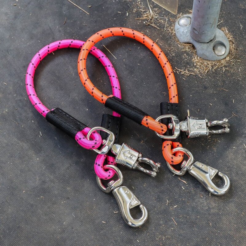 Anbindestrick elastisch 2er Set mit Panikhaken