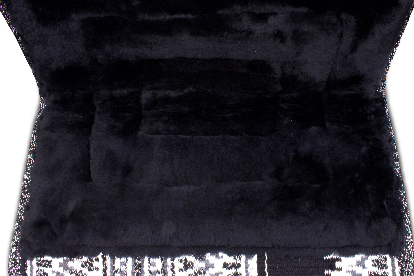 Lammfell Westernpad mit Blanket, Kombipad mit Blanket, silber-schwarz,