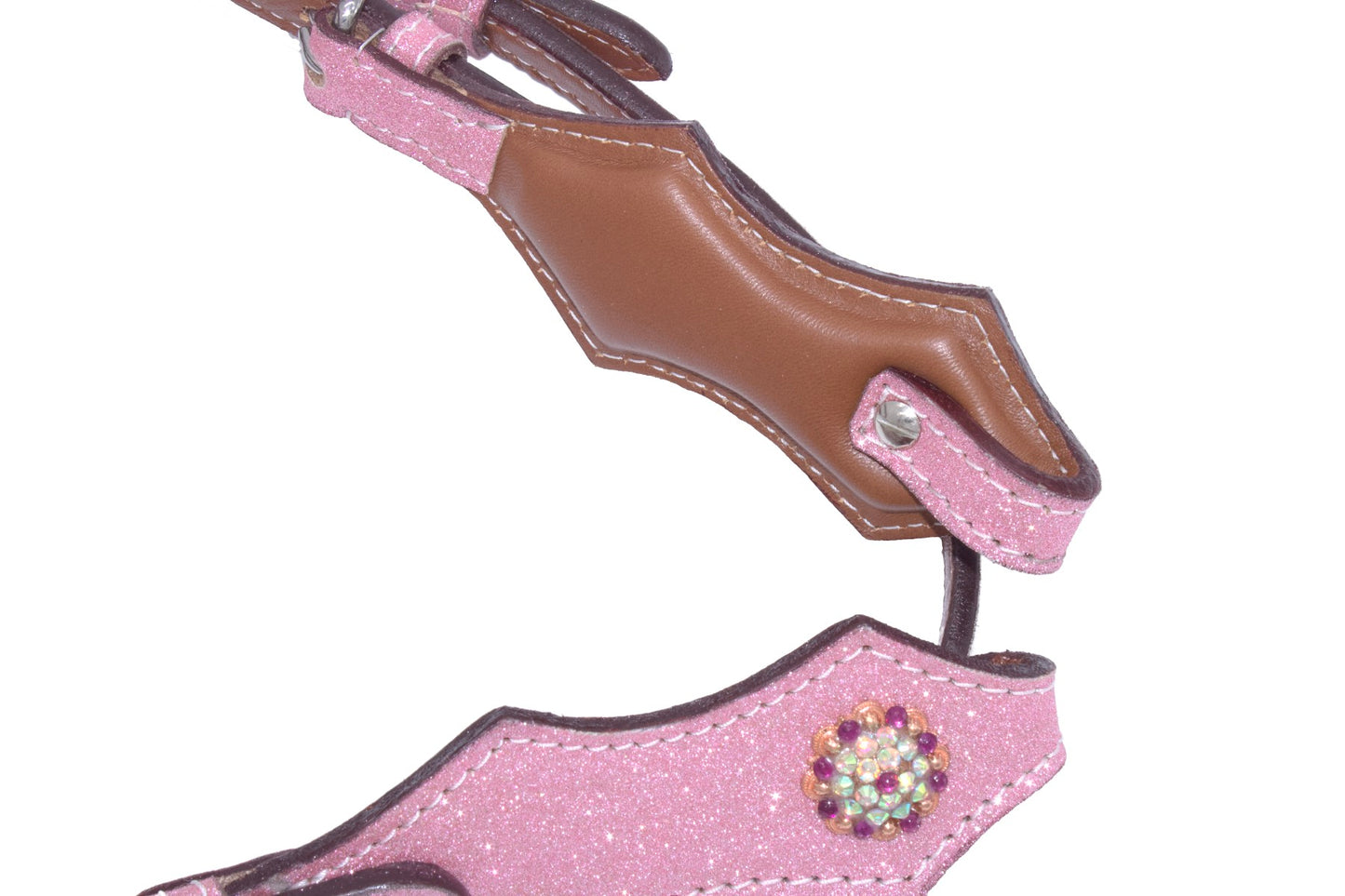 Glitzer Trense Krone pink Shetty/Minishetty,