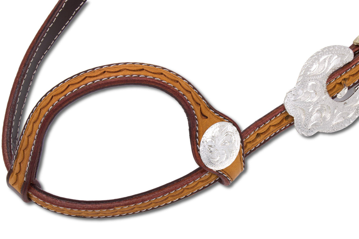 Einohr Show Westerntrense aus hellbraunem argentinischem Leder,