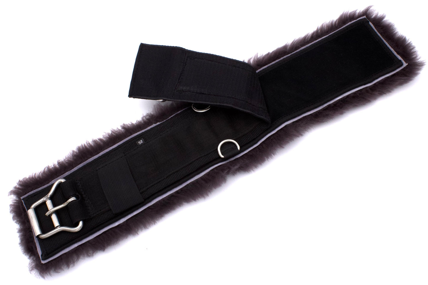 Western Sattelgurt mit echtem Lammfell braun,