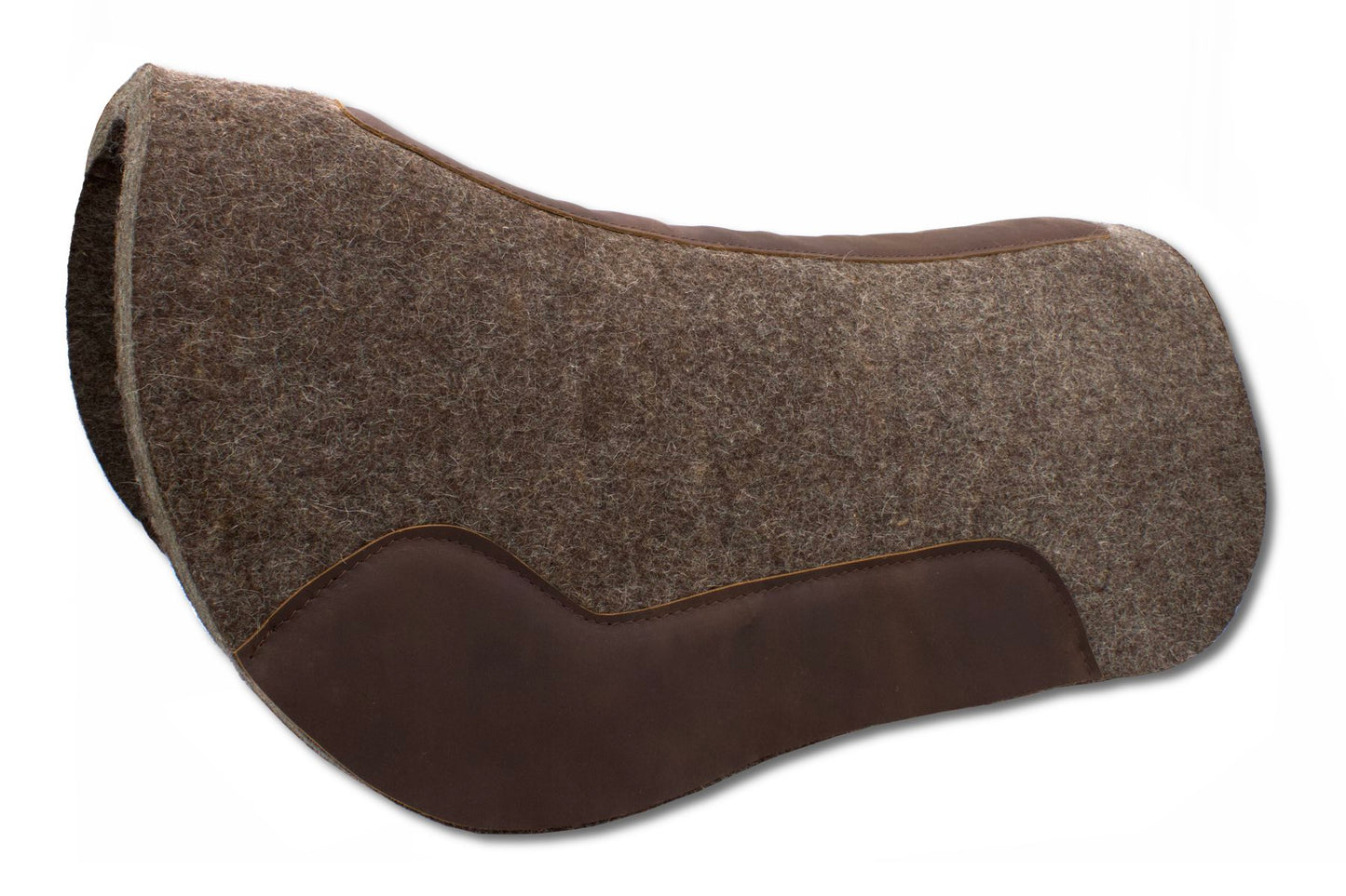 Extra kurzes Western Filzpad, roundskirt mit dunkelbraunem Leder 67 x 80 cm