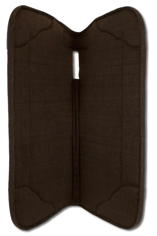 Western-Filzpad, Westernpad mit Lederbesatz Pfeil & Feder, anatomisch,