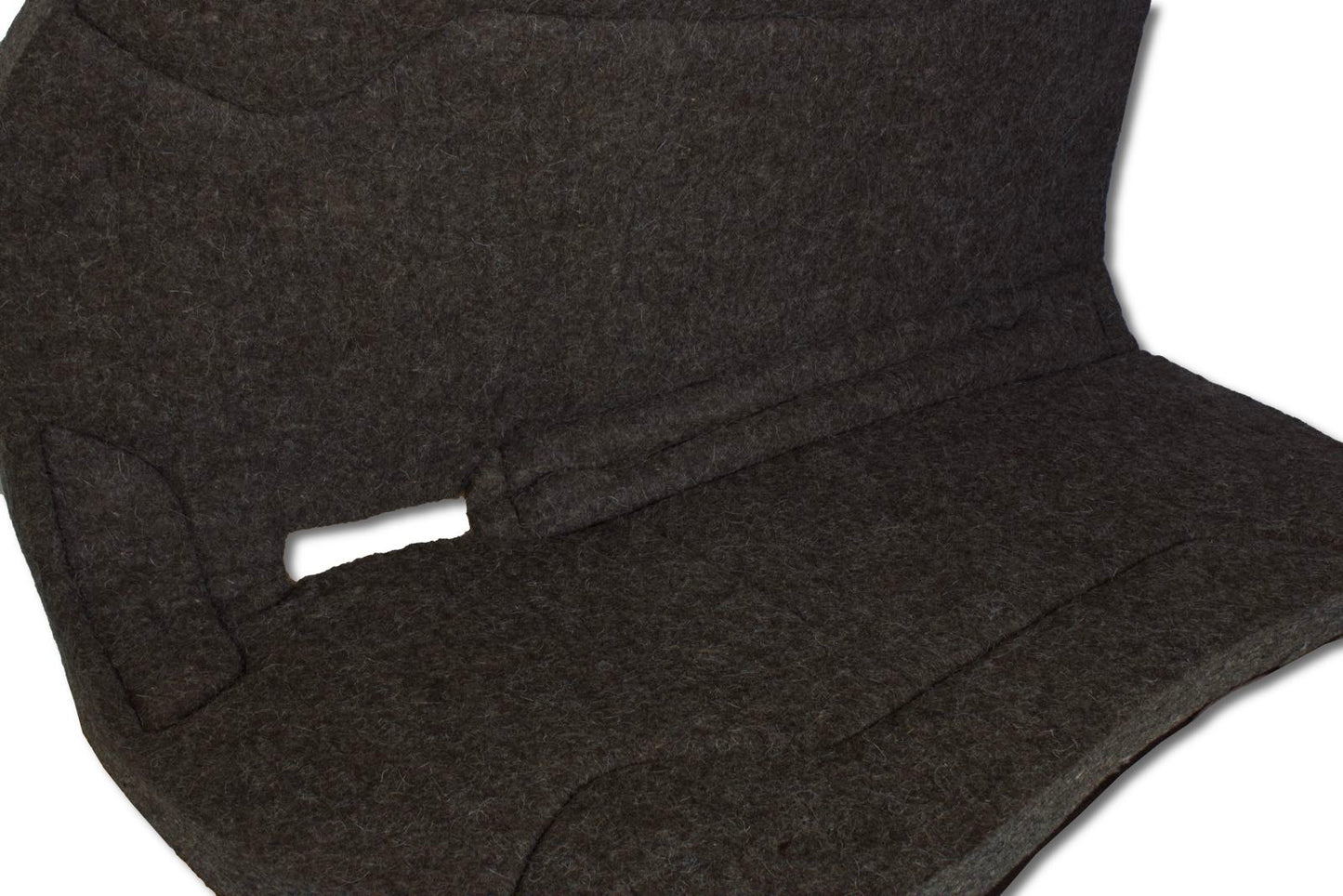 Western Filzpad Widerristfrei, roundskirt kurz, dunkelbraunes Leder 71 x 80 cm,