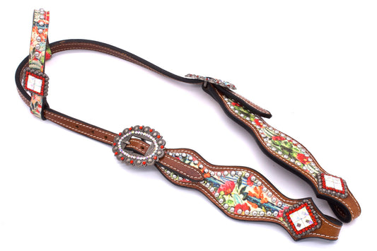 Show Westerntrense mit Blumenmuster,