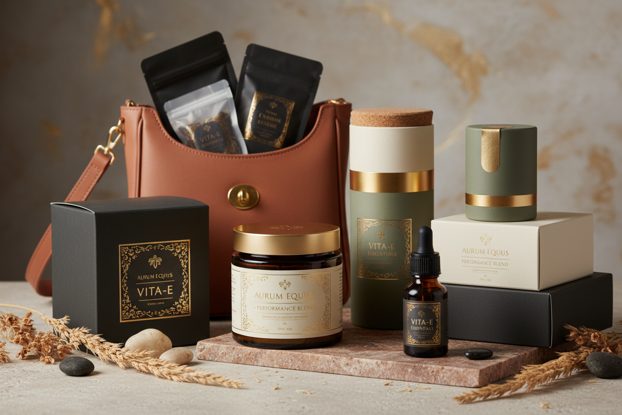 Diverse Pflegeprodukte für Pferde