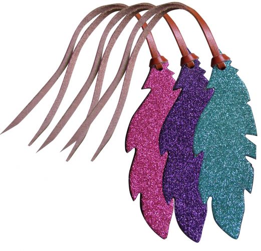 Leder-Feder Glitzer, türkis, pink, lila,