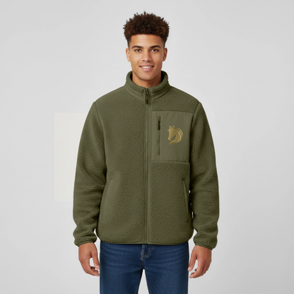 RELAXED FIT Unisex Sherpajacke von Stanley/Stella - Khaki