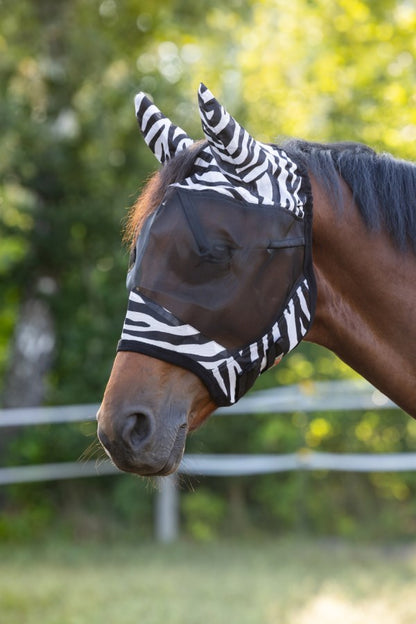 Fliegenschutzmaske Zebra mit Ohrenschutz,