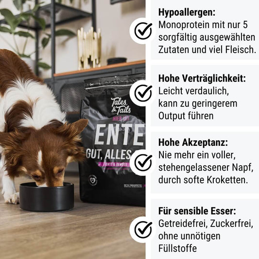 Ente gut, alles gut - Softes Trockenfutter - Hundefutter mit Ente