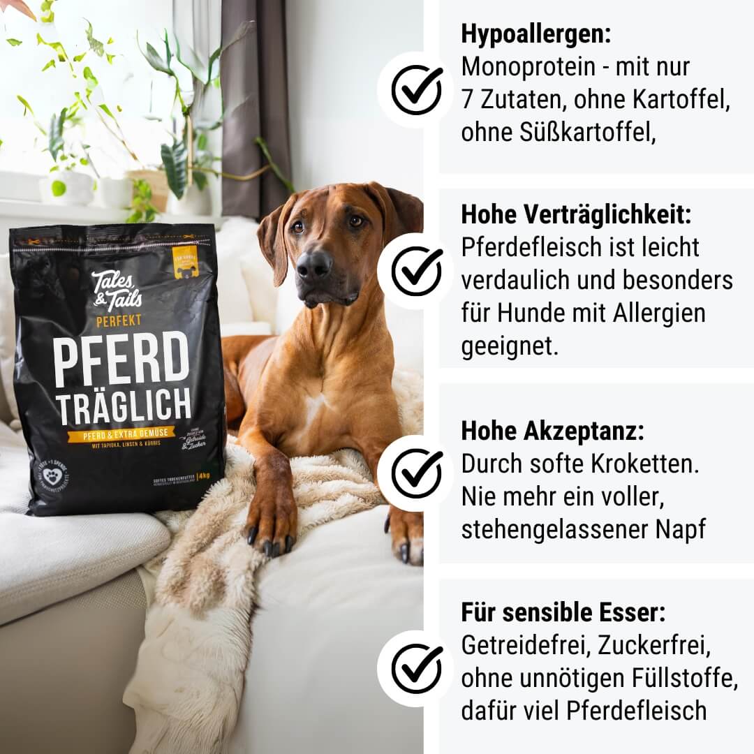 Perfekt PferdTräglich - Softes Trockenfutter - Hundefutter mit Pferd