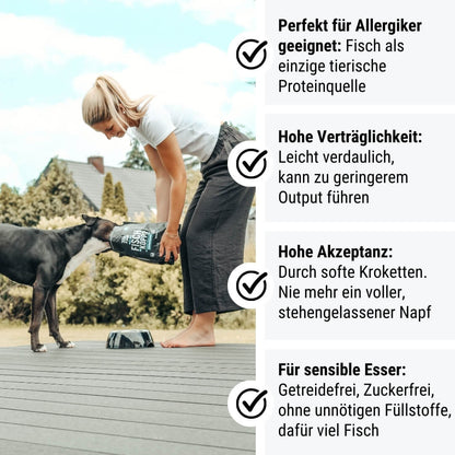 Noch ganz Fisch im Kopp? Softes Trockenfutter - Hundefutter mit Fisch