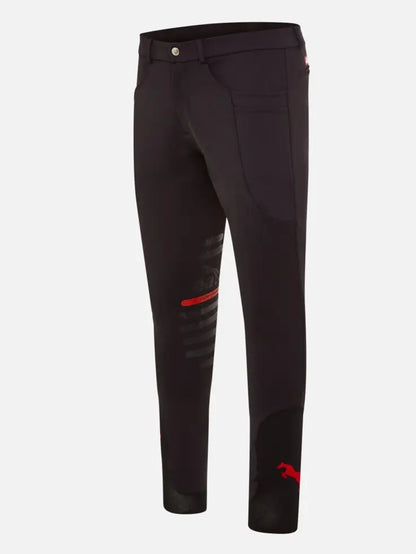 eaSt R2 Performance Men Reithose - Vorderansicht Kniebesatz eaSt-Signature-Design
