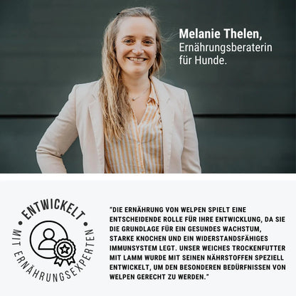 LammSam hab ich Hunger - Softes Trockenfutter für Welpen mit Lamm