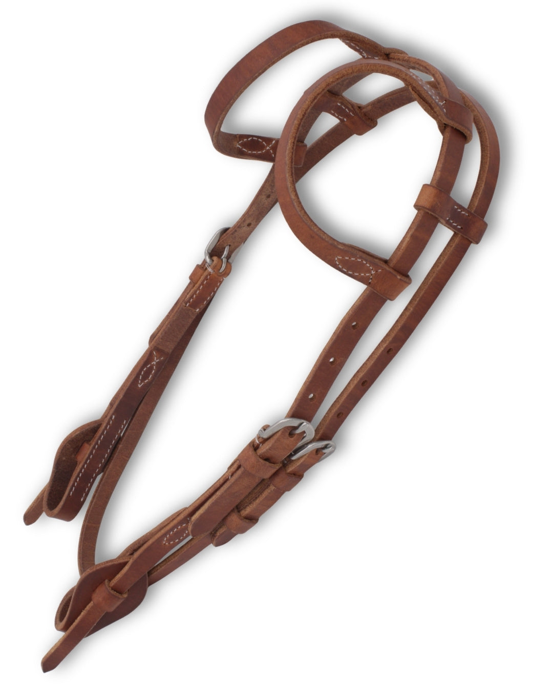 Zweiohr Westerntrense Quick Change mit Kehlriemen, Western Arbeitszaum, amerikanisches Leder