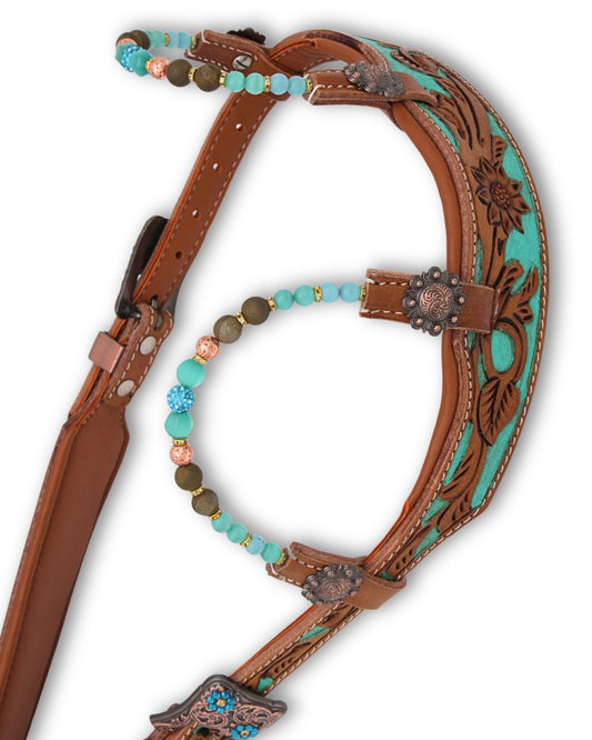 Zweiohr Super Soft anatomische Westerntrense Türkis mit Perlen-Earloop,