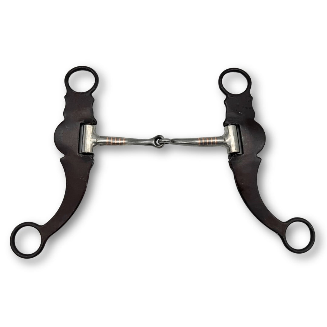 Western show snaffle bit mit Gravur, sweet iron, 12,5cm,