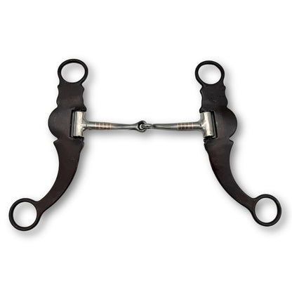 Western show snaffle bit mit Gravur, sweet iron, 12,5cm,