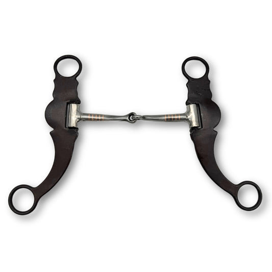 Western show snaffle bit mit Gravur, sweet iron, 12,5cm,