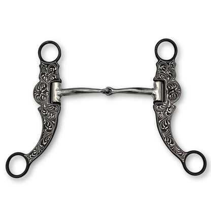 Western show snaffle bit mit Gravur, sweet iron, 12,5cm