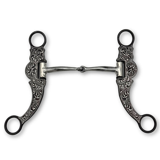 Western show snaffle bit mit Gravur, sweet iron, 12,5cm