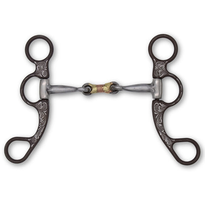 Snaffle Westernbit doppelt gebrochen mit Shanks 12,5 Baby-Bit
