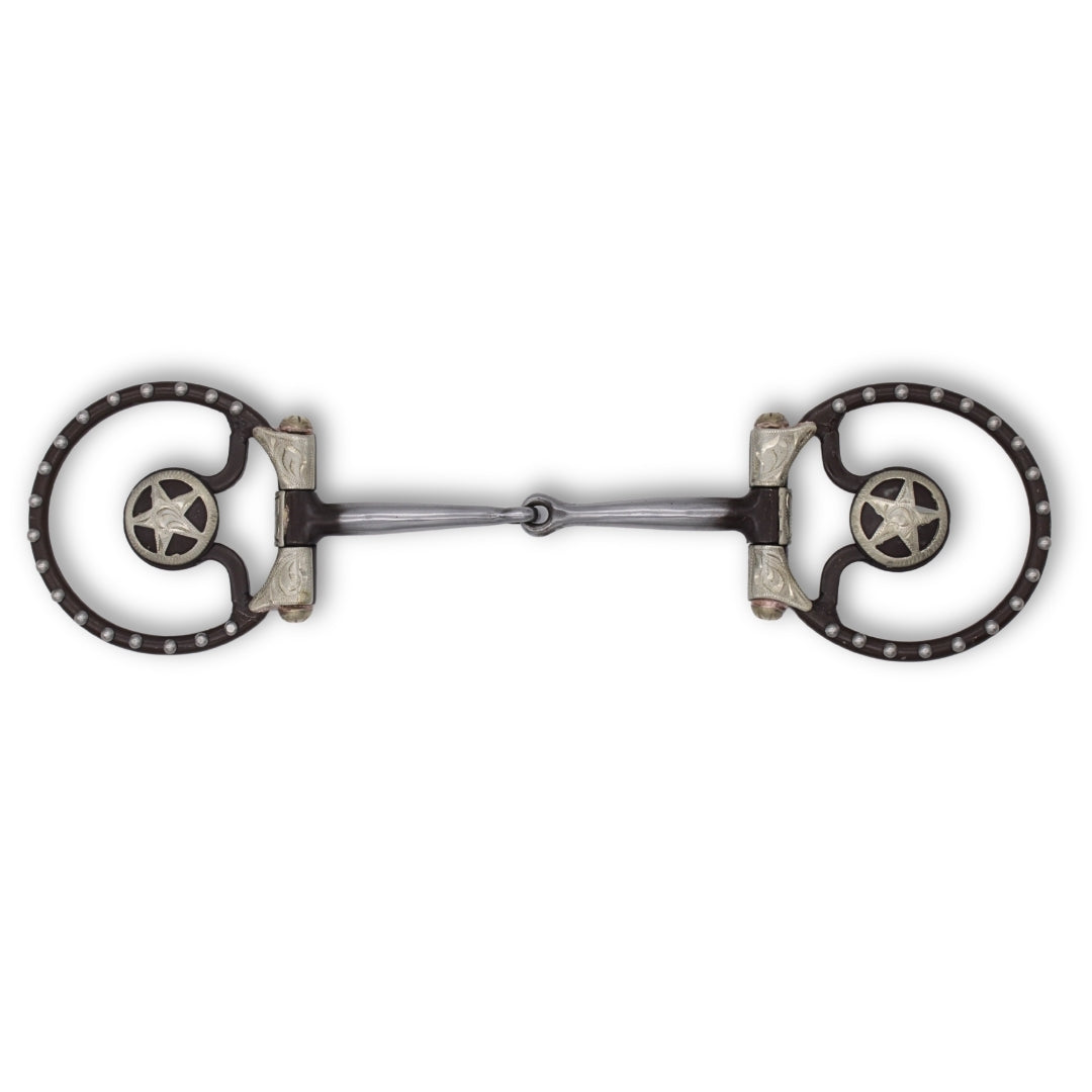 Snaffle Westernbit mit Texasstern Conchos 13,5 cm