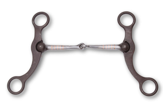 Show Snaffle Bit mit Shanks, einfach gebrochen, 13,5 cm,