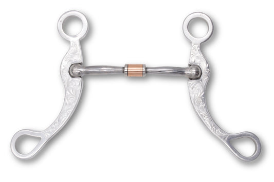 Western show snaffle bit mit Gravur, mit Kupferrolle 13,5cm