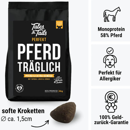 Perfekt PferdTräglich - Softes Trockenfutter - Hundefutter mit Pferd