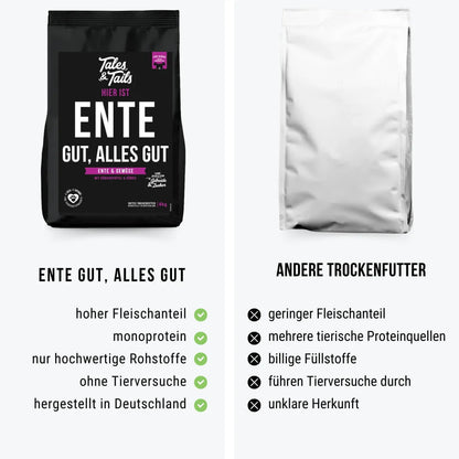 Ente gut, alles gut - Softes Trockenfutter - Hundefutter mit Ente