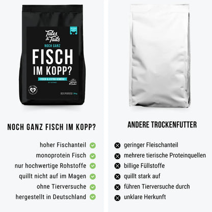 Noch ganz Fisch im Kopp? Softes Trockenfutter - Hundefutter mit Fisch
