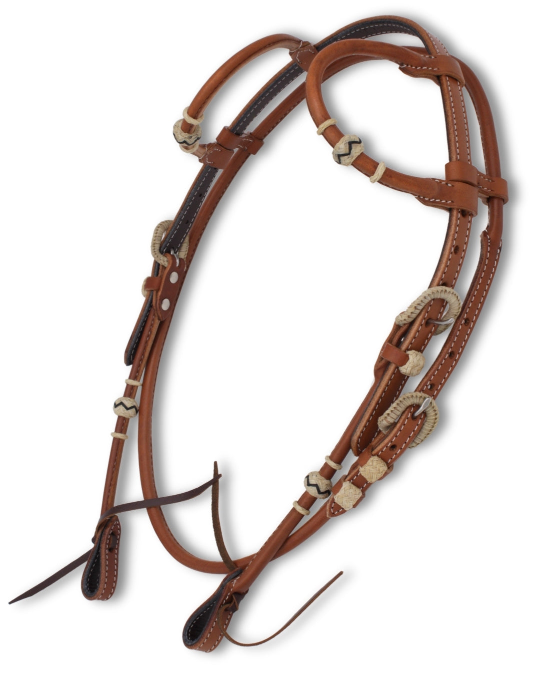 Zweiohr Westerntrense mit Genickriemen und Rohhaut-Akzenten aus amerikanischem Leder