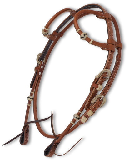 Zweiohr Westerntrense mit Genickriemen und Rohhaut-Akzenten aus amerikanischem Leder