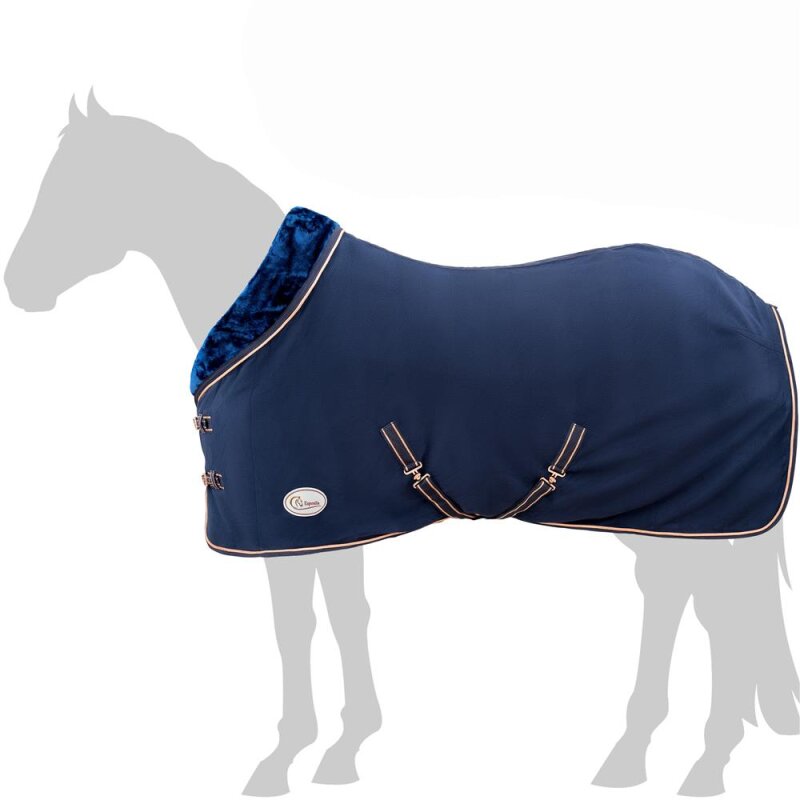 Abschwitzdecke "Champion Edition" Fleecedecke mit Kragen und Zierpaspel, Paradedecke, Showdecke