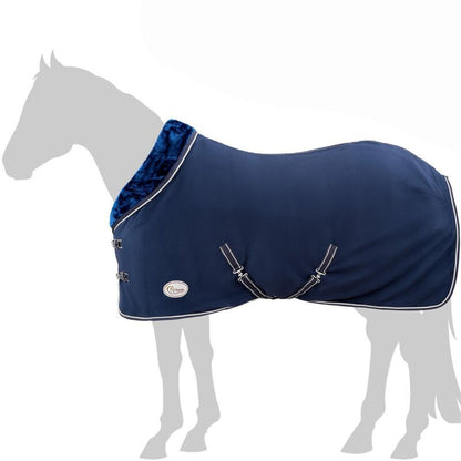 Abschwitzdecke "Champion Edition" Fleecedecke mit Kragen und Zierpaspel, Paradedecke, Showdecke