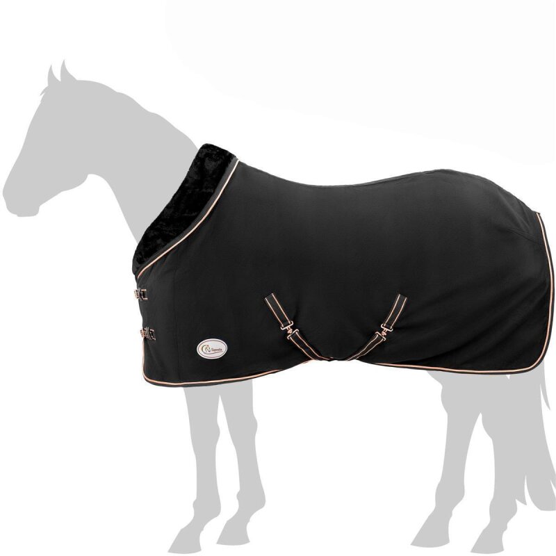 Abschwitzdecke "Champion Edition" Fleecedecke mit Kragen und Zierpaspel, Paradedecke, Showdecke