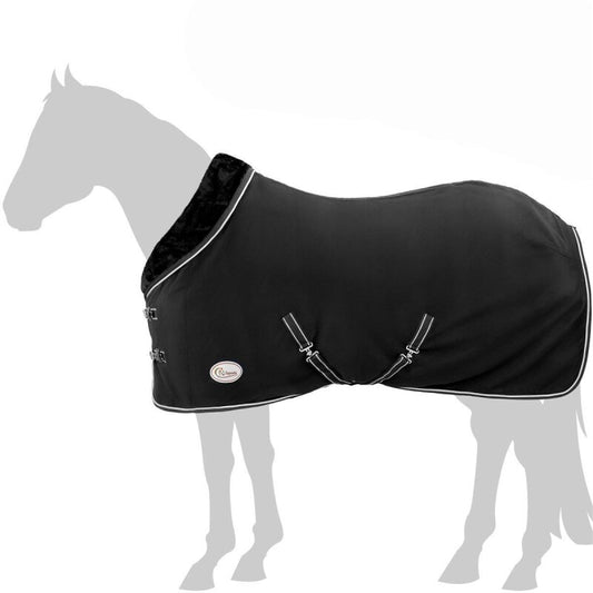 Abschwitzdecke "Champion Edition" Fleecedecke mit Kragen und Zierpaspel, Paradedecke, Showdecke