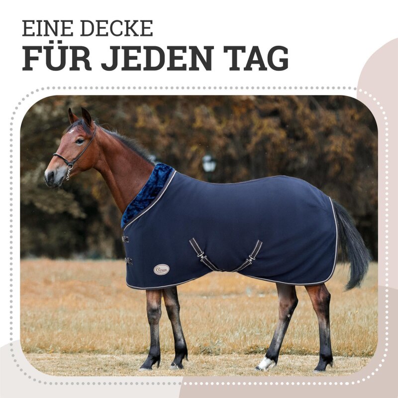 Abschwitzdecke "Champion Edition" Fleecedecke mit Kragen und Zierpaspel, Paradedecke, Showdecke