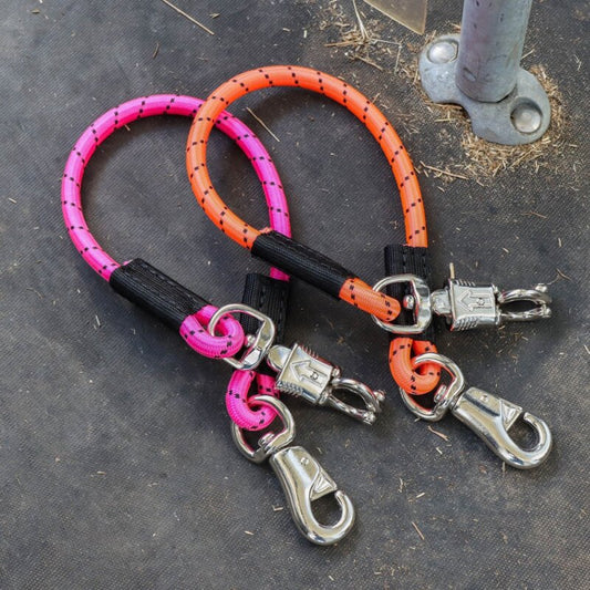 Anbindestrick elastisch 2er Set mit Panikhaken