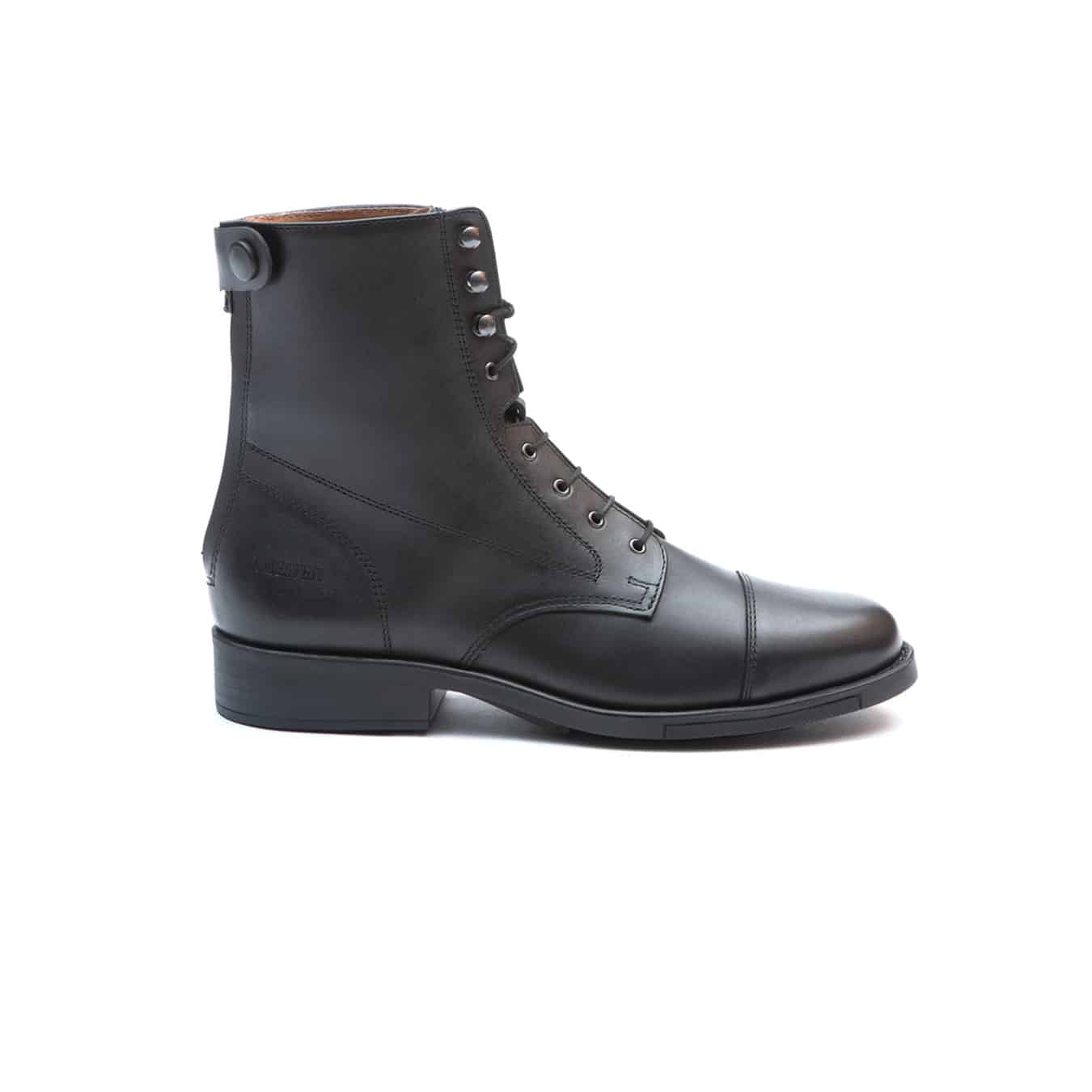 Derby-Stiefeletten aus Leder Schwarz