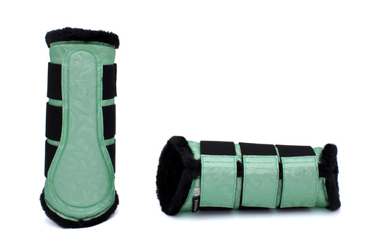 Gamaschen flower light green, Dressurgamaschen