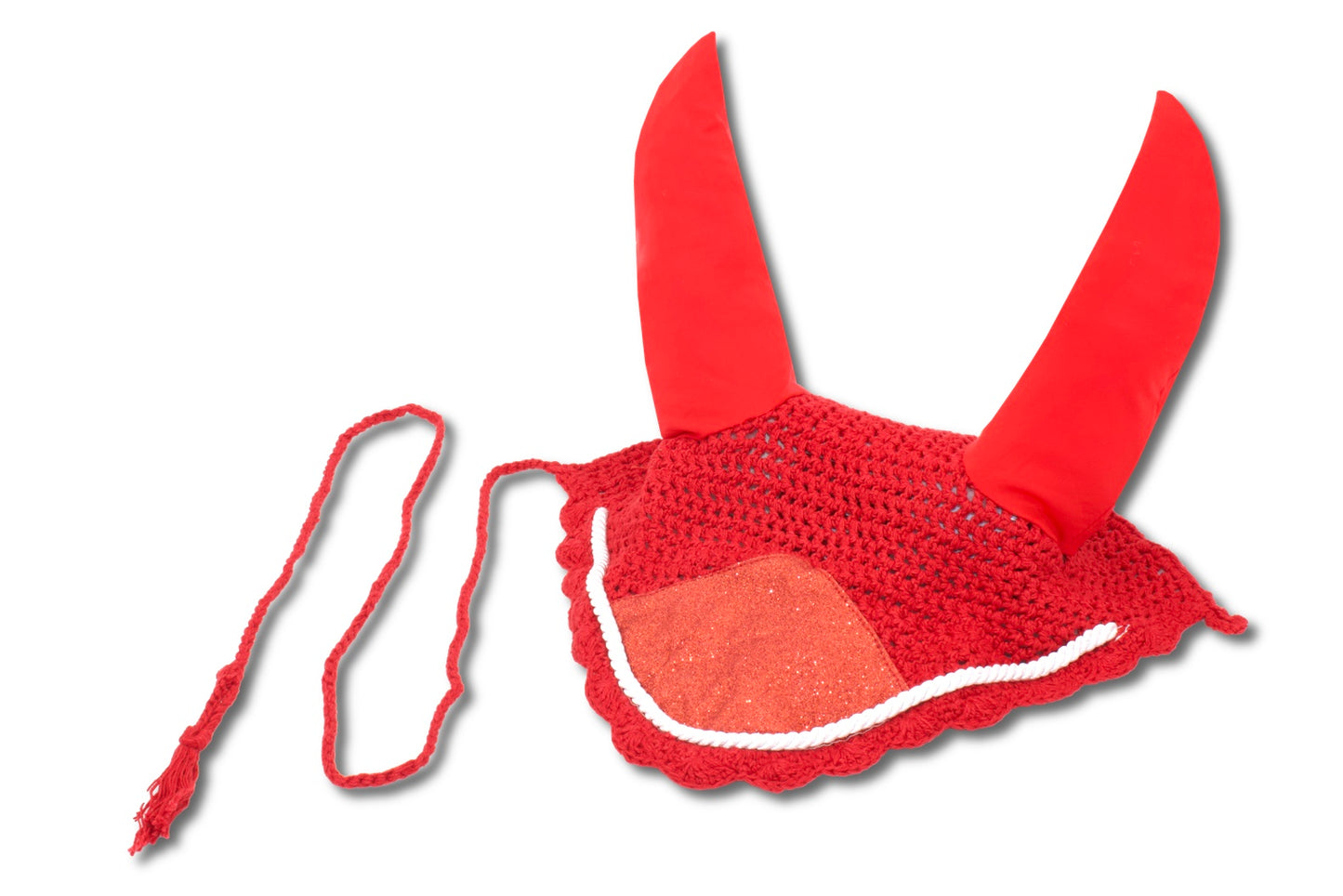 Fliegenmütze, Fliegenhaube Glitzer rot