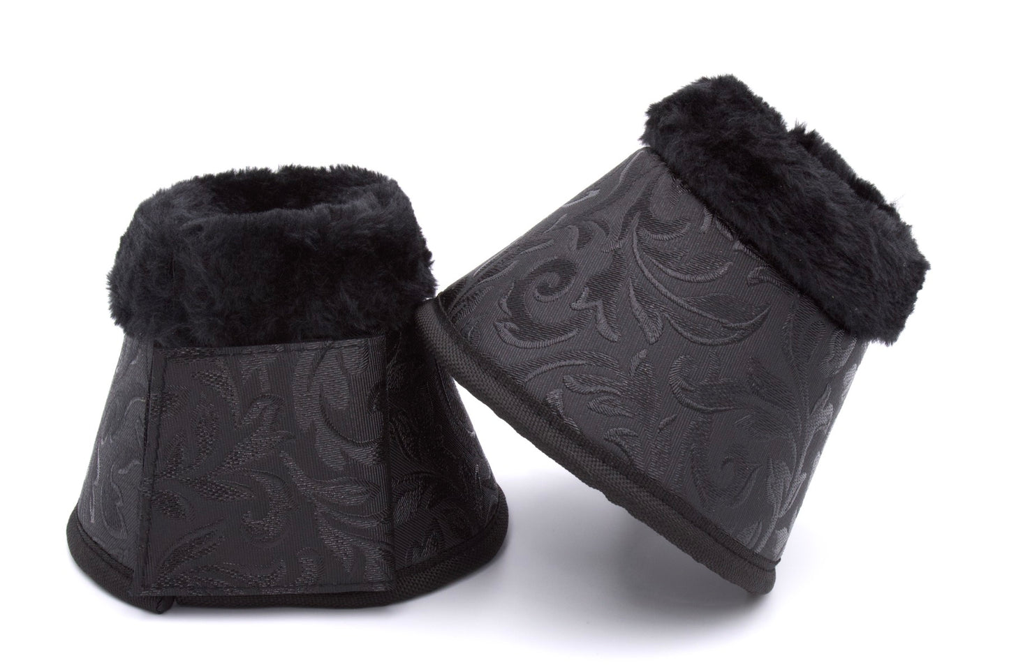 Hufglocken flower mit Fellrand, black, Springglocken schwarz