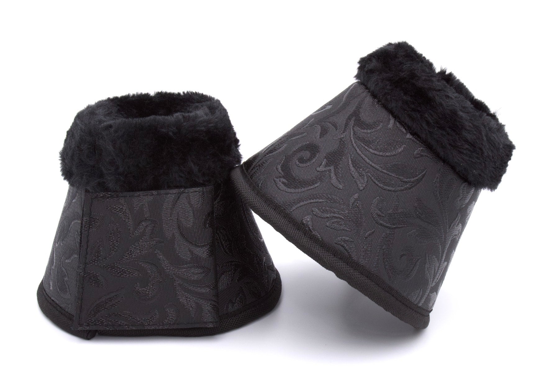 Hufglocken flower mit Fellrand, black, Springglocken schwarz